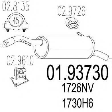 Глушитель выхлопных газов конечный MTS 01.93730