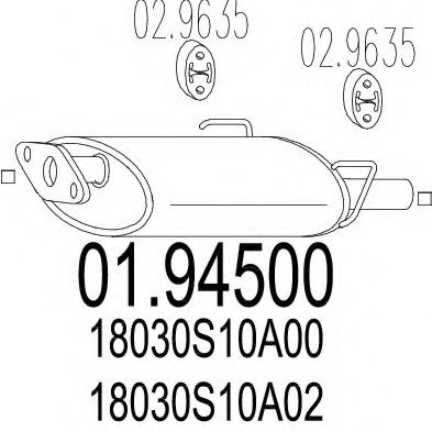 Глушитель выхлопных газов конечный MTS 01.94500