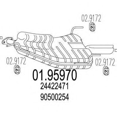 Глушитель выхлопных газов конечный MTS 01.95970