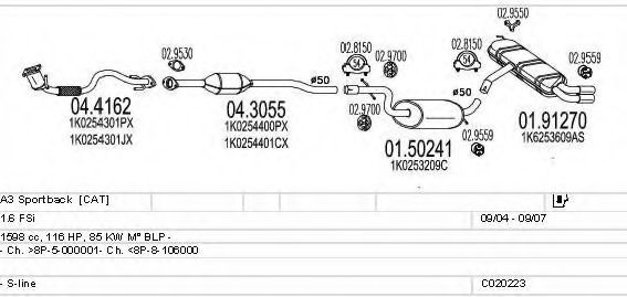 Система выпуска ОГ MTS C020223000587