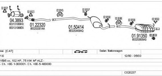 Система выпуска ОГ MTS C020237000601