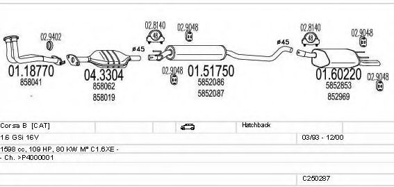 Система выпуска ОГ MTS C250287005422