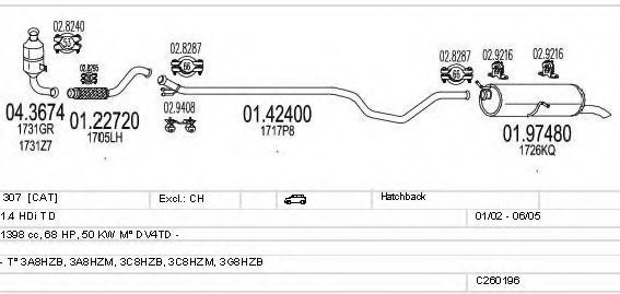Система выпуска ОГ MTS C260196006095