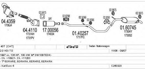 Система выпуска ОГ MTS C260320006231