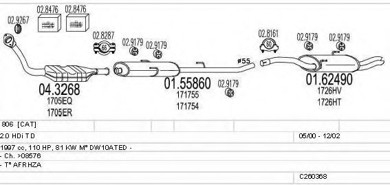 Система выпуска ОГ MTS C260368006283