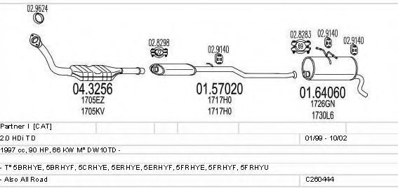 Система выпуска ОГ MTS C260444005578