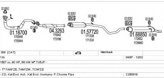 Система выпуска ОГ MTS C260619006396