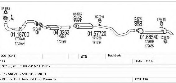 Система выпуска ОГ MTS C260134006039