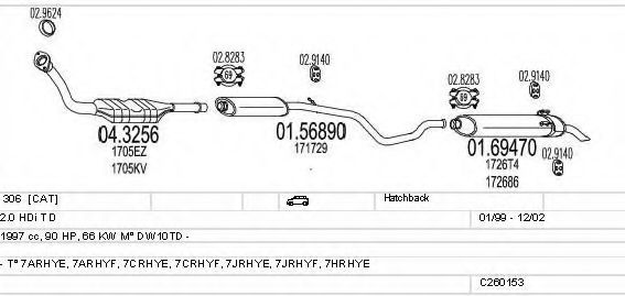 Система выпуска ОГ MTS C260153006052