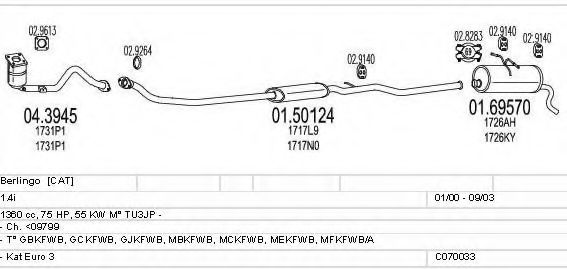 Система выпуска ОГ MTS C070033000949