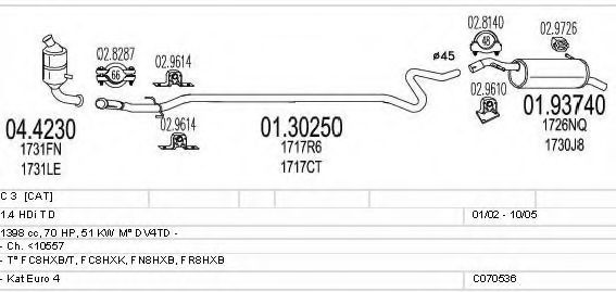 Система выпуска ОГ MTS C070536019890