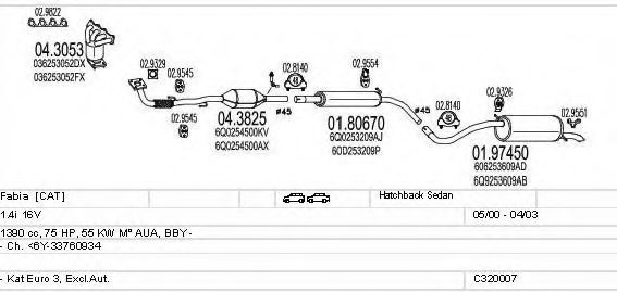 Система выпуска ОГ MTS C320007004763