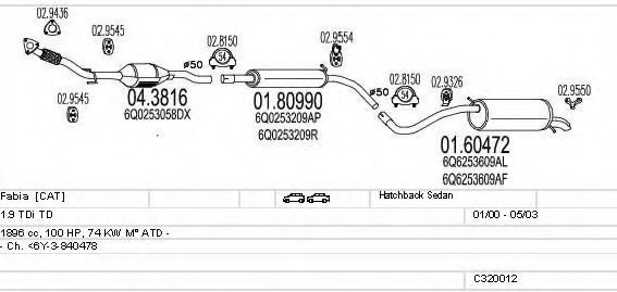 Система выпуска ОГ MTS C320012004772