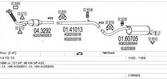 Система выпуска ОГ MTS C380929025109