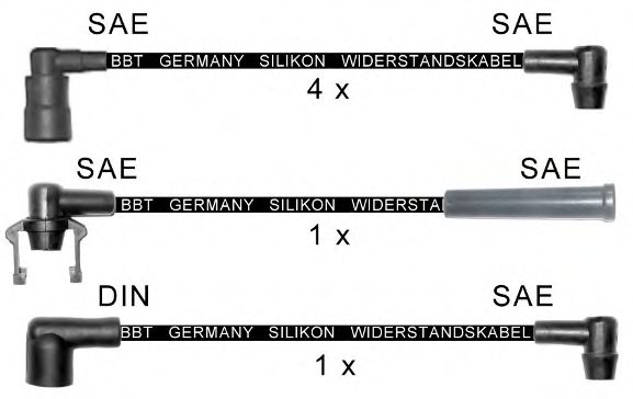 Комплект проводов зажигания BBT ZK149