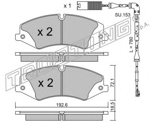 Комплект тормозных колодок, дисковый тормоз TRUSTING 853.1W