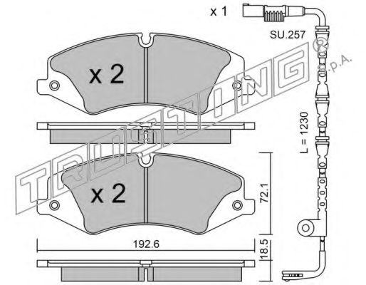 Комплект тормозных колодок, дисковый тормоз TRUSTING 853.2W