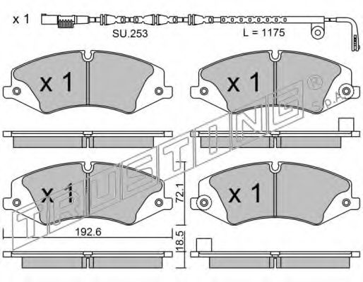 Комплект тормозных колодок, дисковый тормоз TRUSTING 853.6W