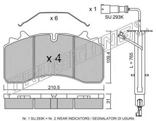 Комплект тормозных колодок, дисковый тормоз TRUSTING 29162
