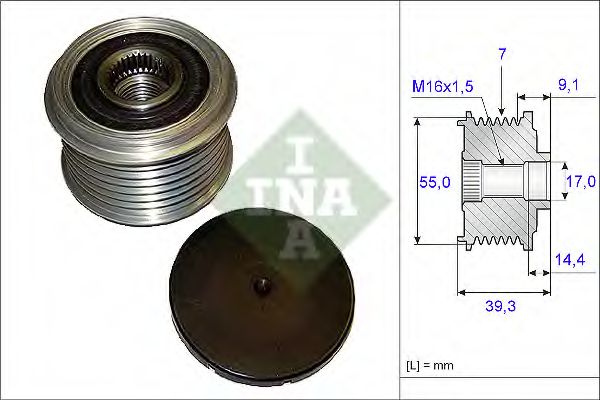 Механизм свободного хода генератора INA 535 0142 10