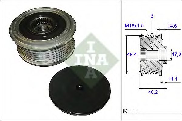 Механизм свободного хода генератора INA 535 0124 10