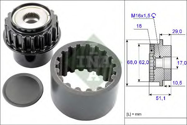 Комплект эластичной муфты сцепления INA 535 0206 10