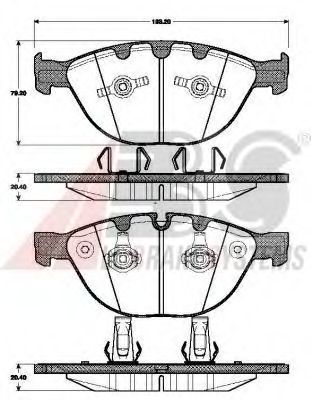 Комплект тормозных колодок, дисковый тормоз A.B.S. 37463