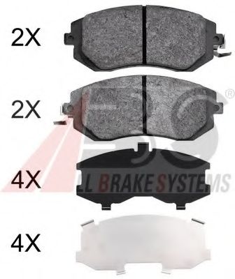 Комплект тормозных колодок, дисковый тормоз A.B.S. 37998