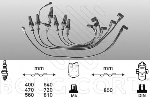 Комплект проводов зажигания BOUGICORD 2481