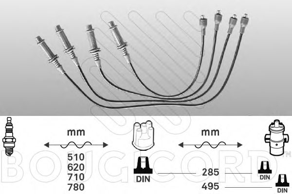 Комплект проводов зажигания BOUGICORD 3545