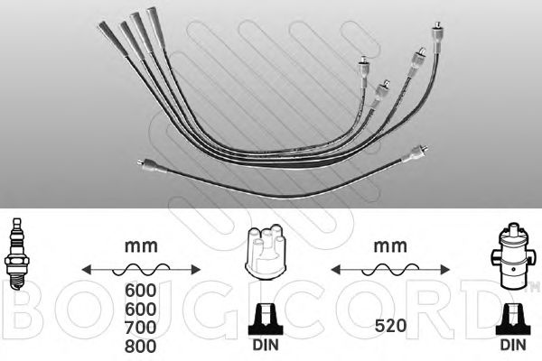 Комплект проводов зажигания BOUGICORD 4008