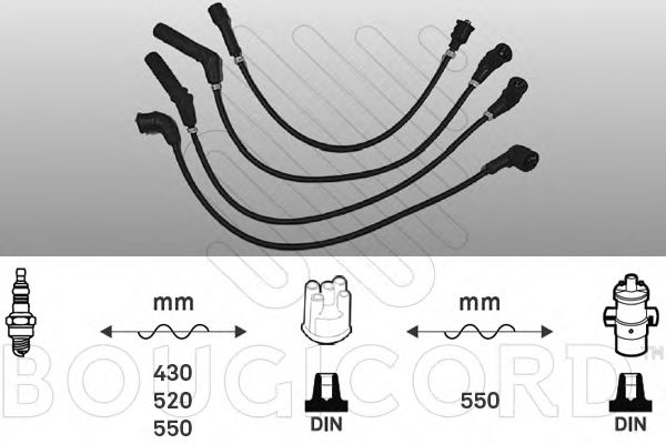 Комплект проводов зажигания BOUGICORD 4015