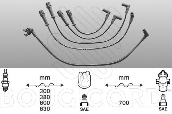Комплект проводов зажигания BOUGICORD 1412
