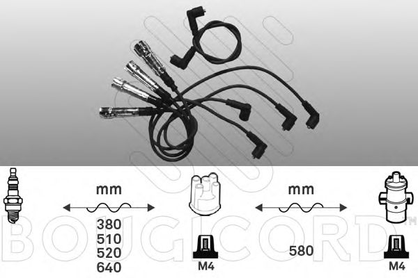 Комплект проводов зажигания BOUGICORD 9231