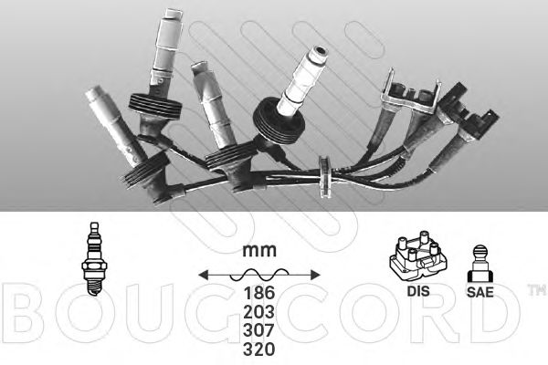 Комплект проводов зажигания BOUGICORD 6462