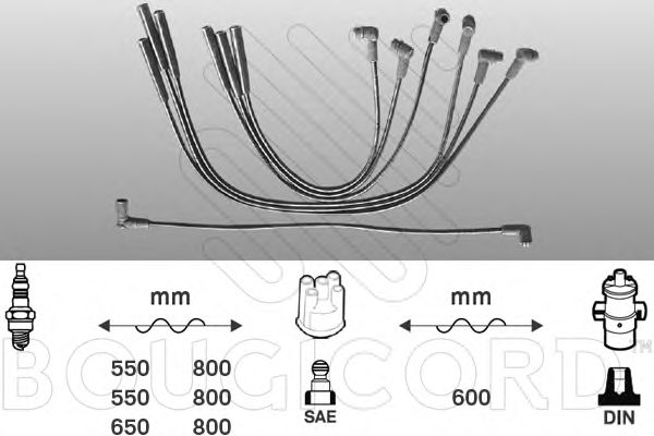 Комплект проводов зажигания BOUGICORD 7126