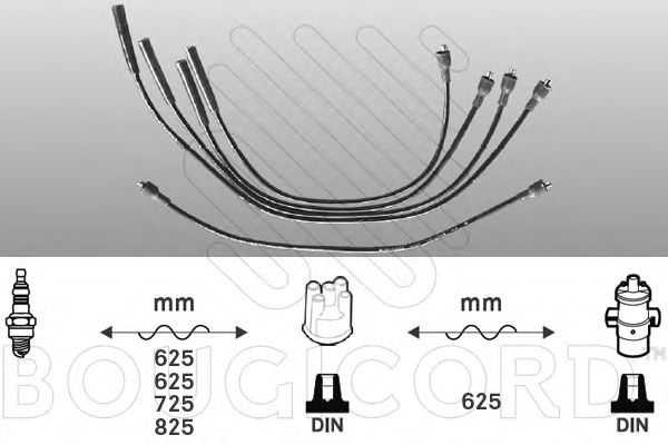 Комплект проводов зажигания BOUGICORD 7220