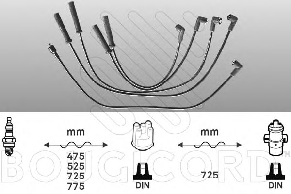 Комплект проводов зажигания BOUGICORD 7221
