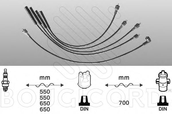 Комплект проводов зажигания BOUGICORD 7253