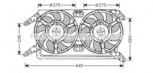 Вентилятор, охлаждение двигателя AVA QUALITY COOLING AL7507