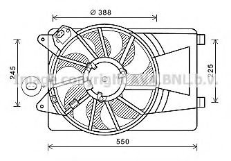 Вентилятор, охлаждение двигателя AVA QUALITY COOLING AL7518