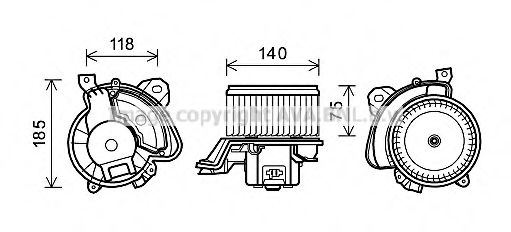 Электродвигатель, вентиляция салона AVA QUALITY COOLING AL8134