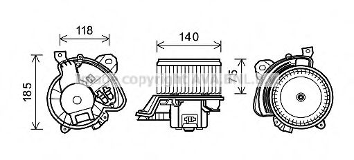 Электродвигатель, вентиляция салона AVA QUALITY COOLING AL8135