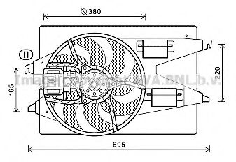 Вентилятор, охлаждение двигателя AVA QUALITY COOLING FD7555