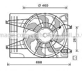 Вентилятор, охлаждение двигателя AVA QUALITY COOLING HY7540