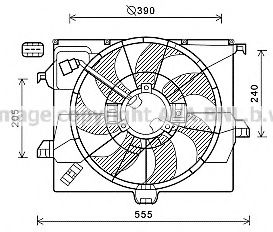 Вентилятор, охлаждение двигателя AVA QUALITY COOLING HY7542