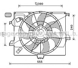 Вентилятор, охлаждение двигателя AVA QUALITY COOLING HY7545