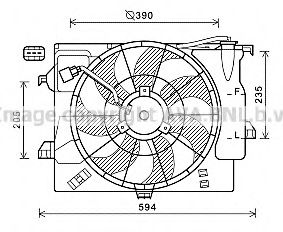 Вентилятор, охлаждение двигателя AVA QUALITY COOLING HY7546
