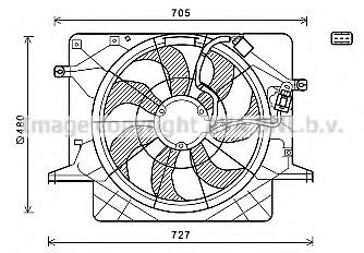 Вентилятор, охлаждение двигателя AVA QUALITY COOLING HY7559