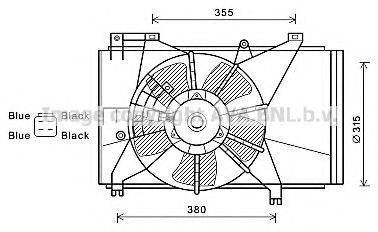 Вентилятор, охлаждение двигателя AVA QUALITY COOLING MZ7543